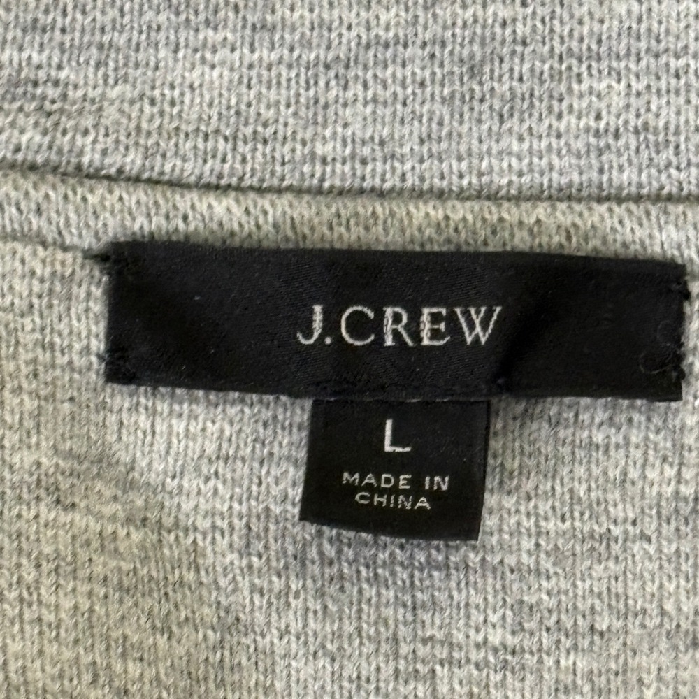 J.Crew Sophie Sweater Blazer Heather Grey Merino Wool Blend Open Front Large - Picture 3 of 7